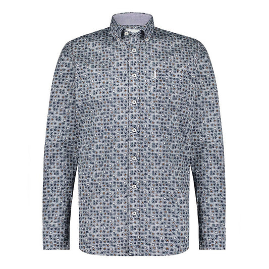State of Art Blue Patterned Shirt