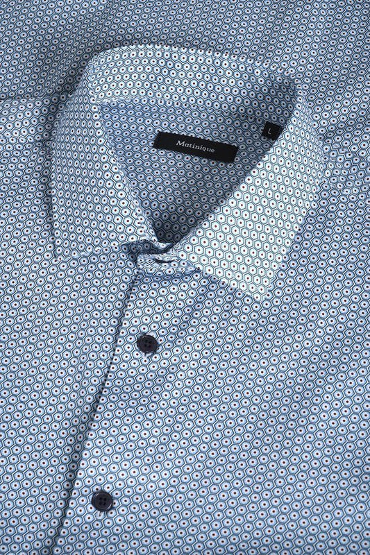 Matinique MAtrostal BN patterned blue long sleeve shirt