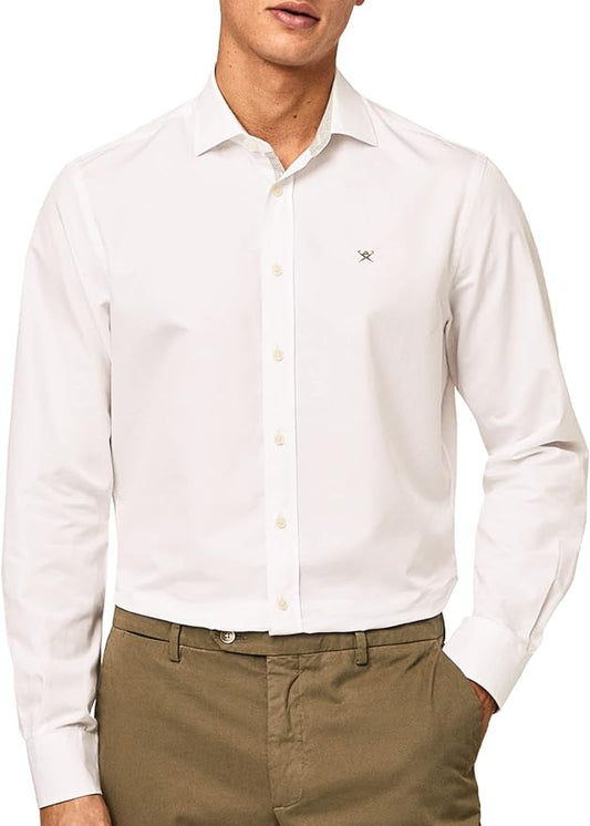Hackett London Cotton Tensel Multi Shirt in white