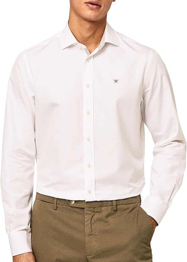 Hackett London Cotton Tensel Multi Shirt in white