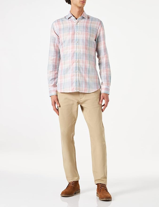 Hackett London slim fit pastel colours linen shirt