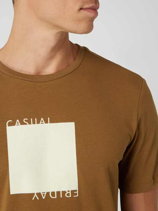 Casual Friday crew neck T Shirt Brown