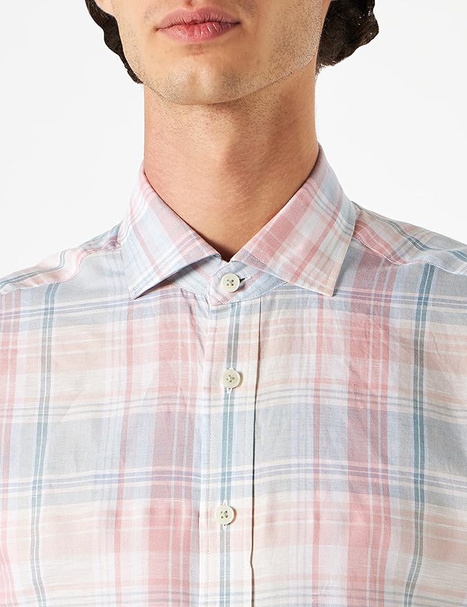 Hackett London slim fit pastel colours linen shirt