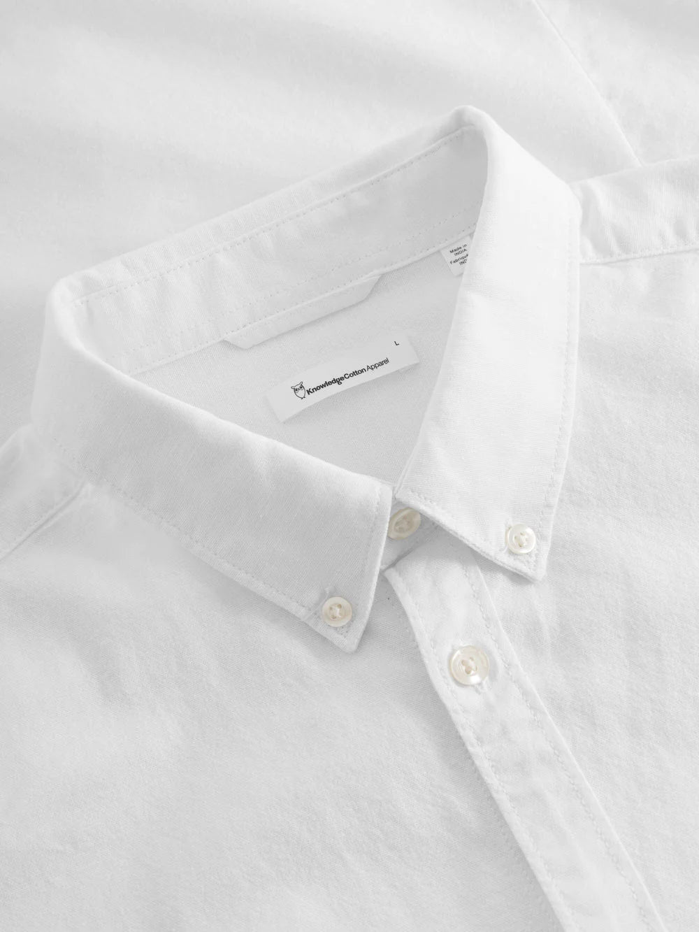 Knowledge Cotton, the Small owl oxford custom tailored shirt - GOTS/Vegan