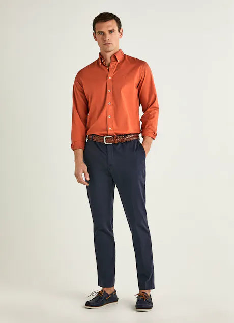 Hackett Brompton Slim Fit Oxford Shirt in Clay