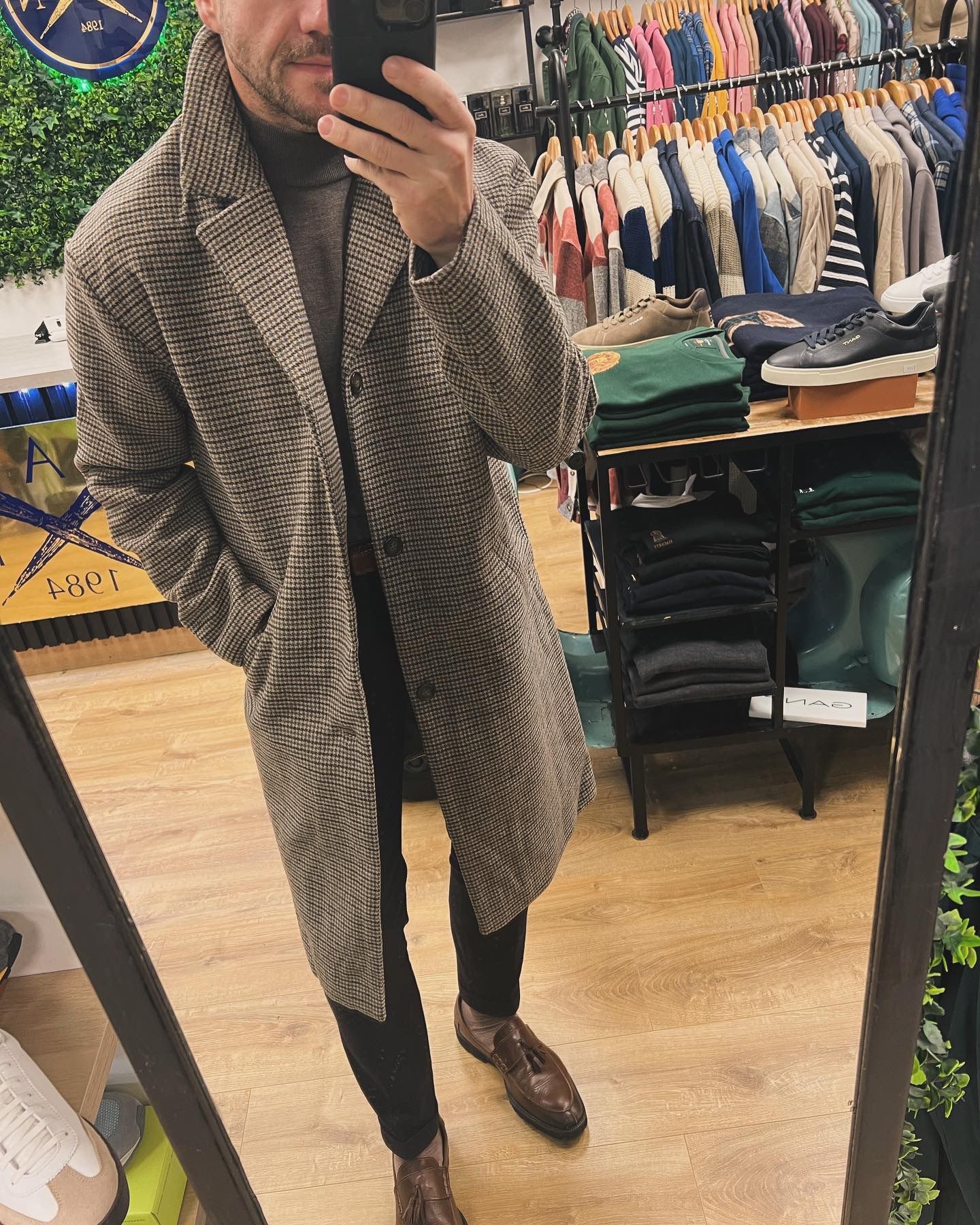 Casual Friday Checked Wool Coat