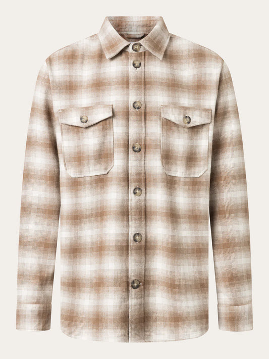 KnowledgeCotton Apparel Loose Fit Checkered Flannel Shirt