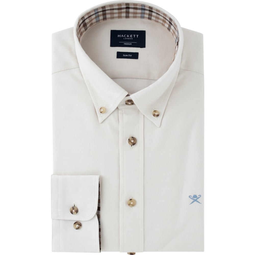 Hackett Flannel Multi Trim White Shirt