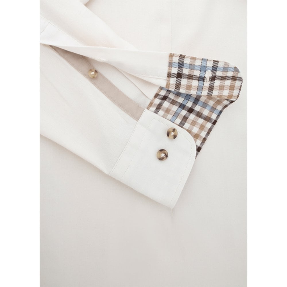 Hackett Flannel Multi Trim White Shirt