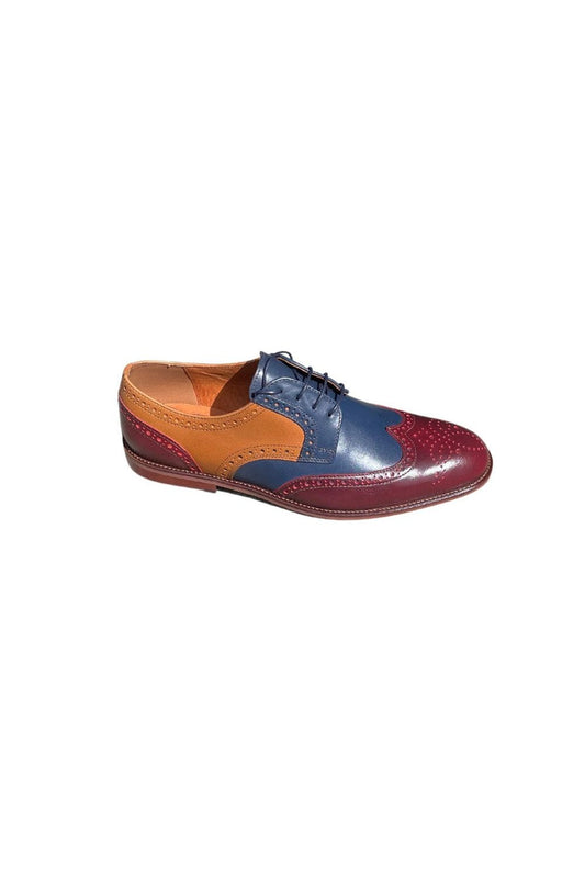 Lacuzzo Contrast Panel Claret Brogues