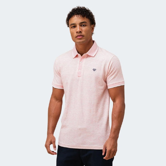 Walker & Hunt textured polo in pink