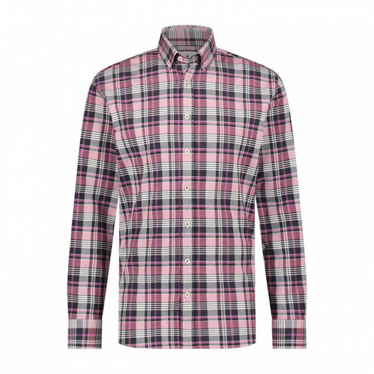 State of Art checked shirt with TENCEL in fushia