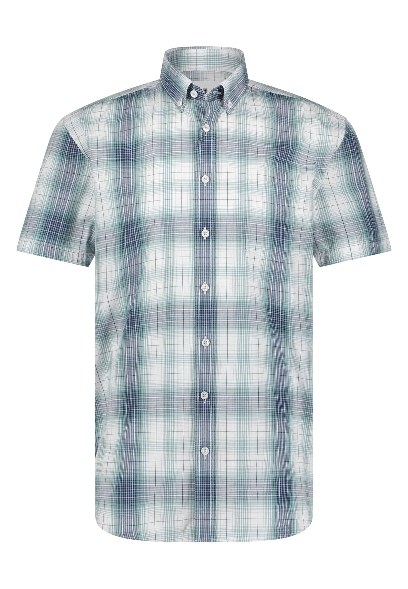 State of Art Green checked short sleeve shirt